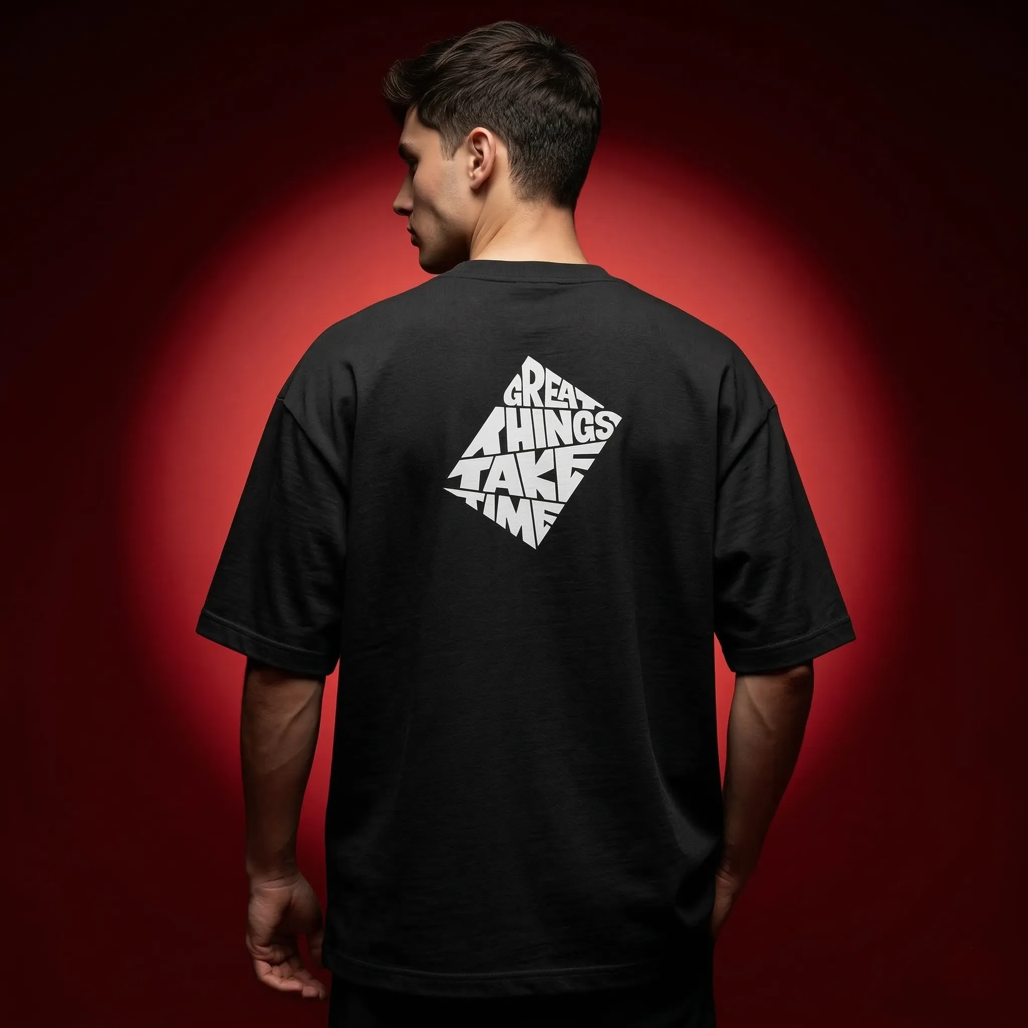 Men's Stylish Premium Drop Shoulder - Black
