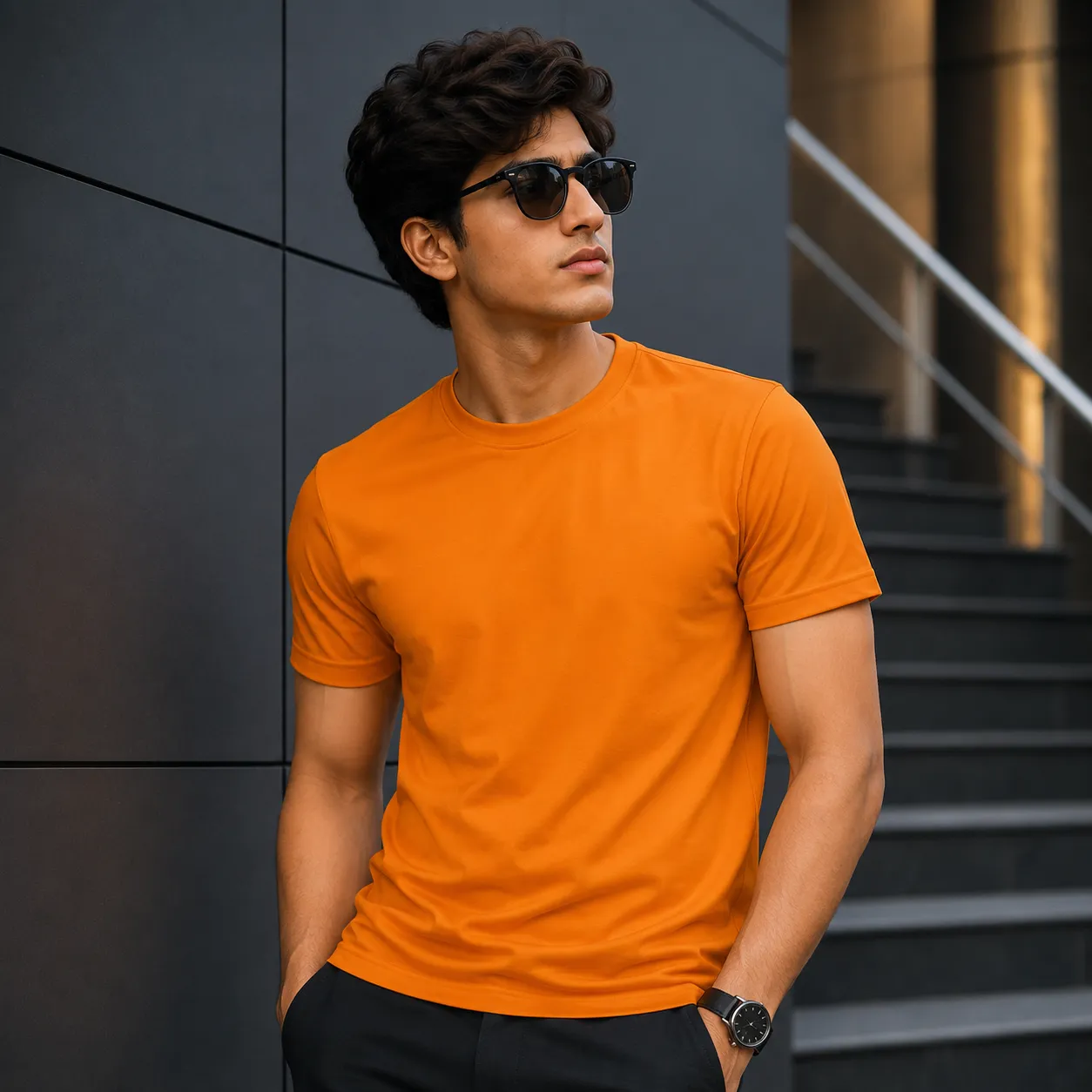 Premium Orange Jersey T-Shirt – Lightweight & Breathable