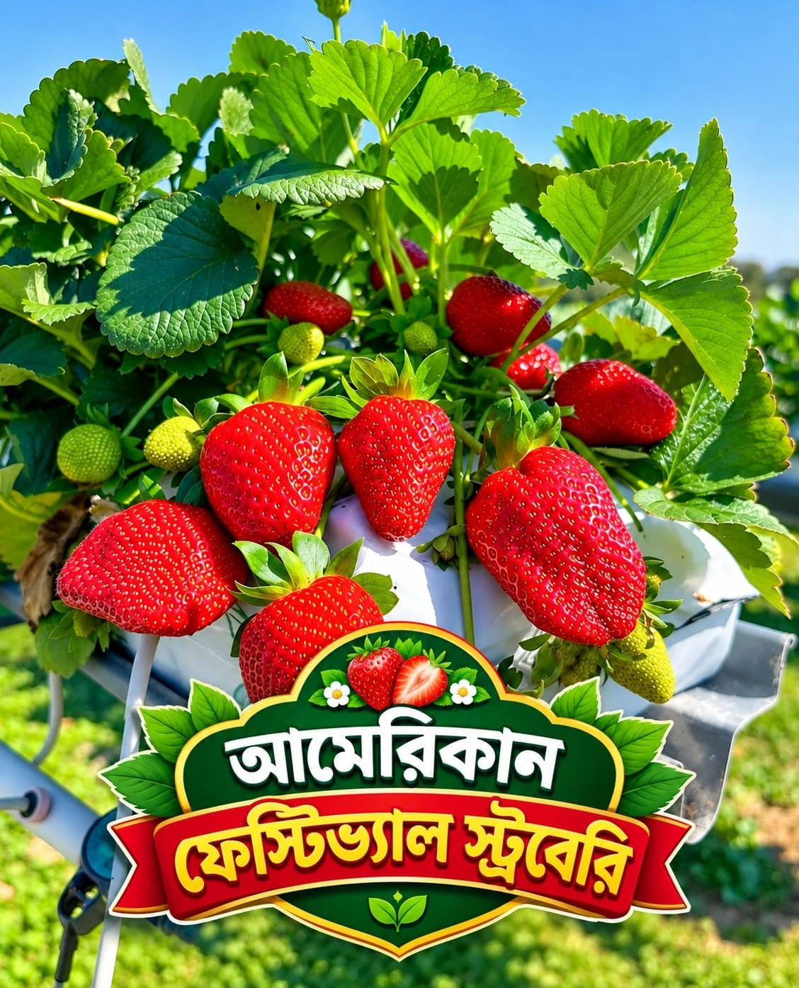 🍓 স্ট্রবেরি আমেরিকান ফেস্টিভ্যাল ১০টি চারার কম্বো প্যাক