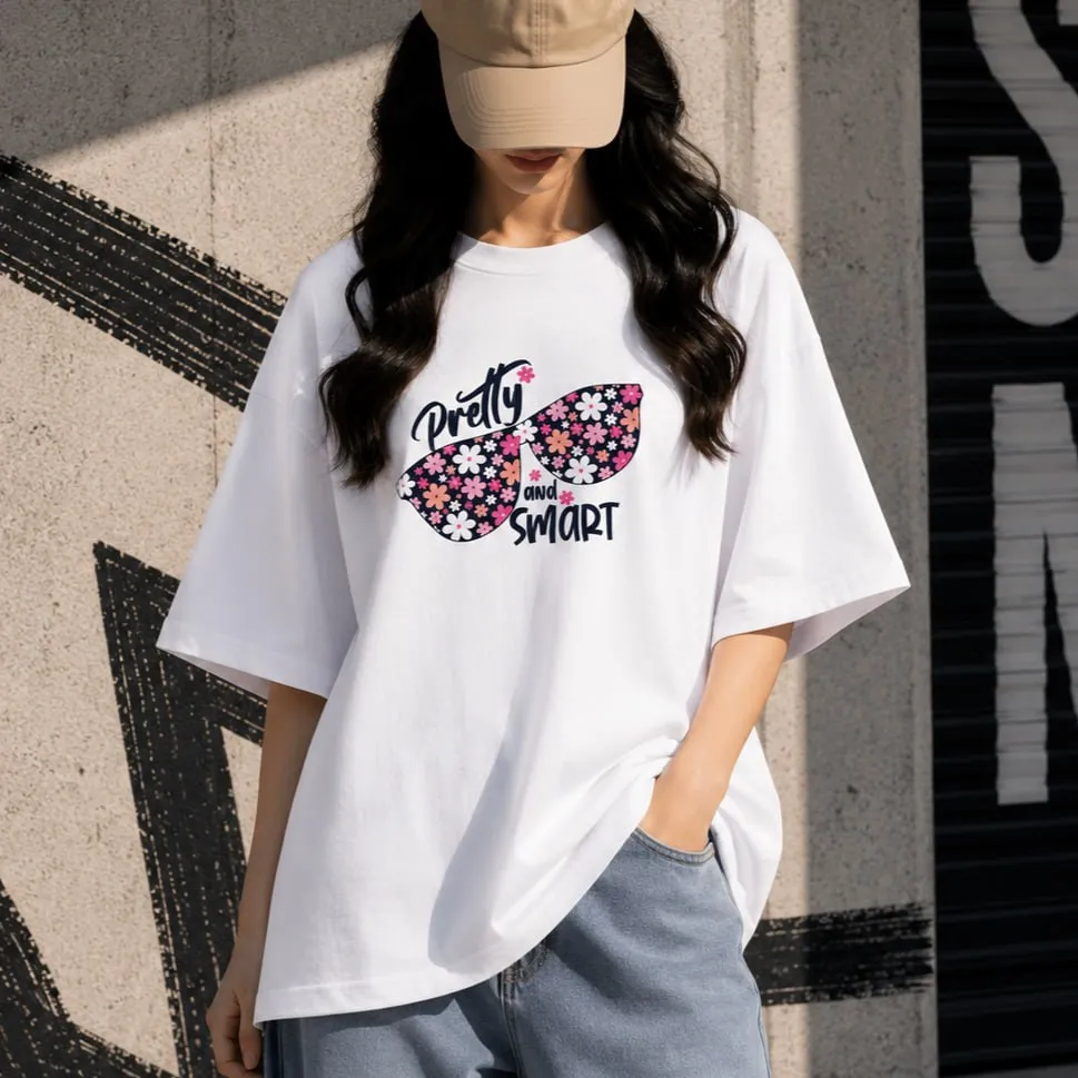 Premium Drop Shoulder T-Shirt for Women |Trendy Print Oversized Tee | Summer Friendly