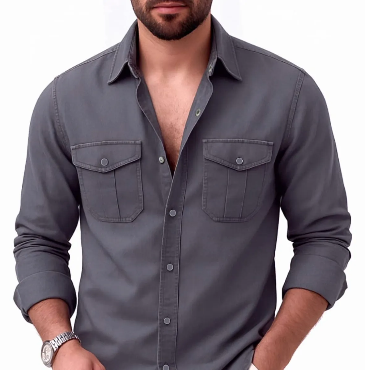 Full sleeves double pocket Shirt