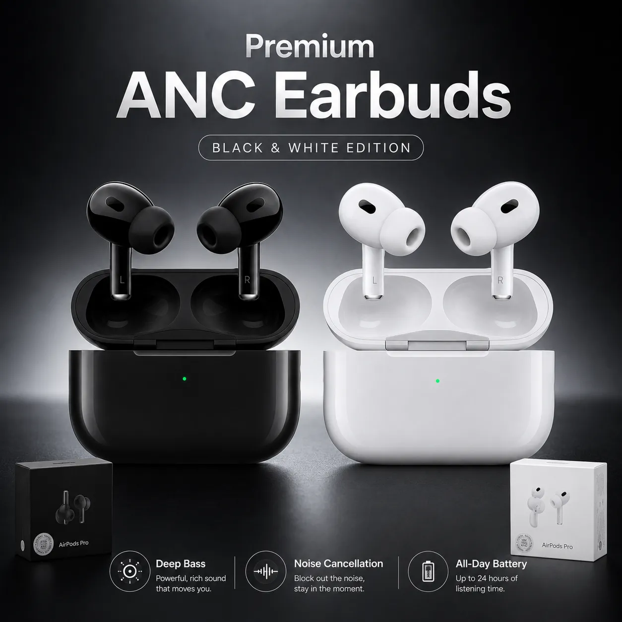 Apple AirPods Pro (2nd Generation) USB-C – True Wireless Earbuds with H2 Chip, Active Noise Cancellation, Personalized Spatial Audio & 30H Battery