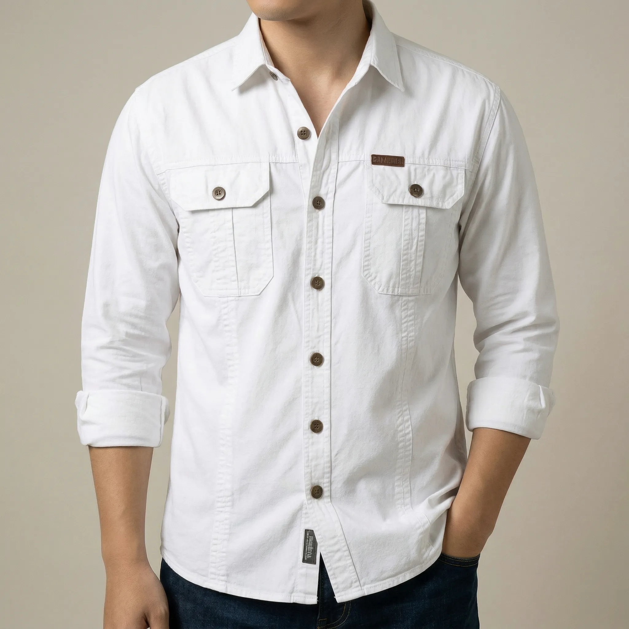 Full sleeves double pocket panel Shirt