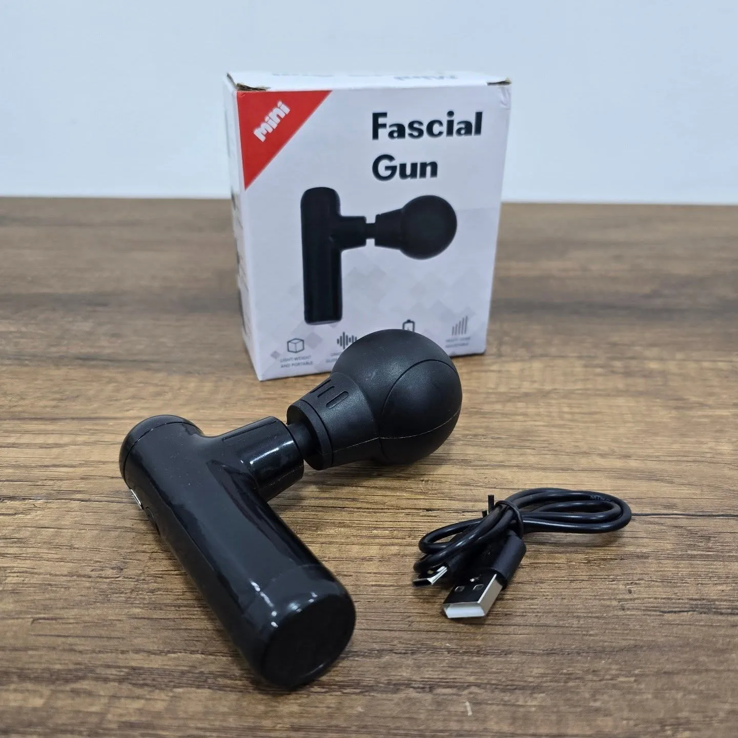 Mini Rechargeable Massager Black Fascial Gun