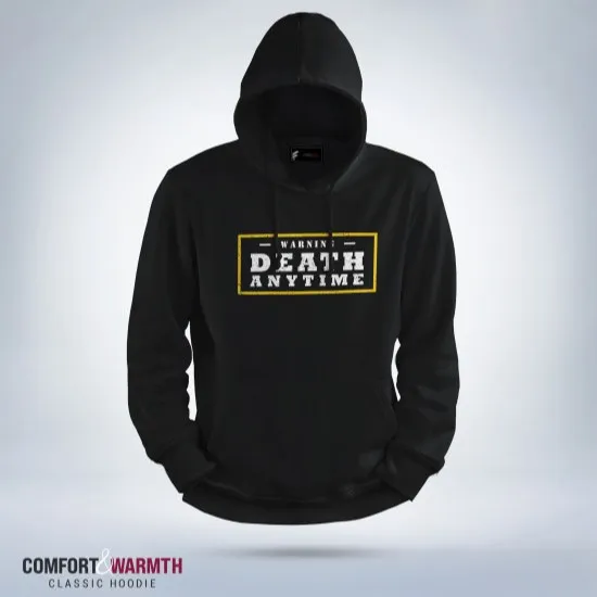 “Warning Death” Islamic Hoodie (Black)